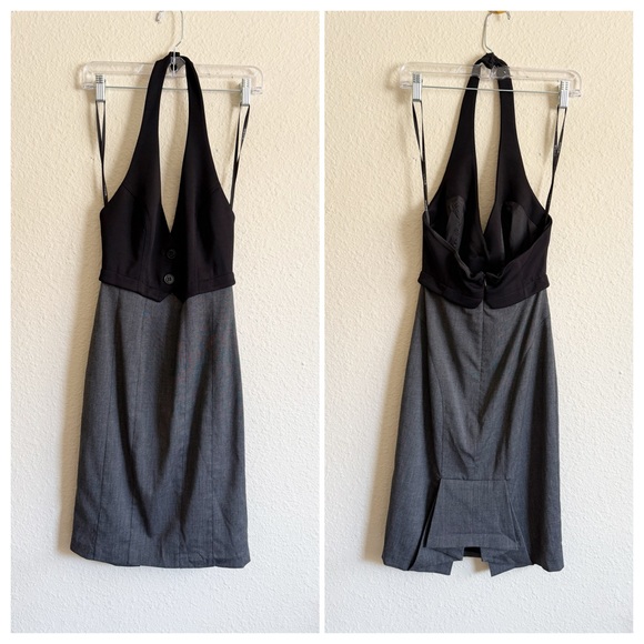 bebe Black and Gray Midi Dress - Picture 2 of 11